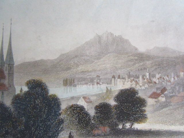 Stiche: Stahlstich - Luzern - altkoloriert – Gebraucht aus Luzern von Horoskop1 2