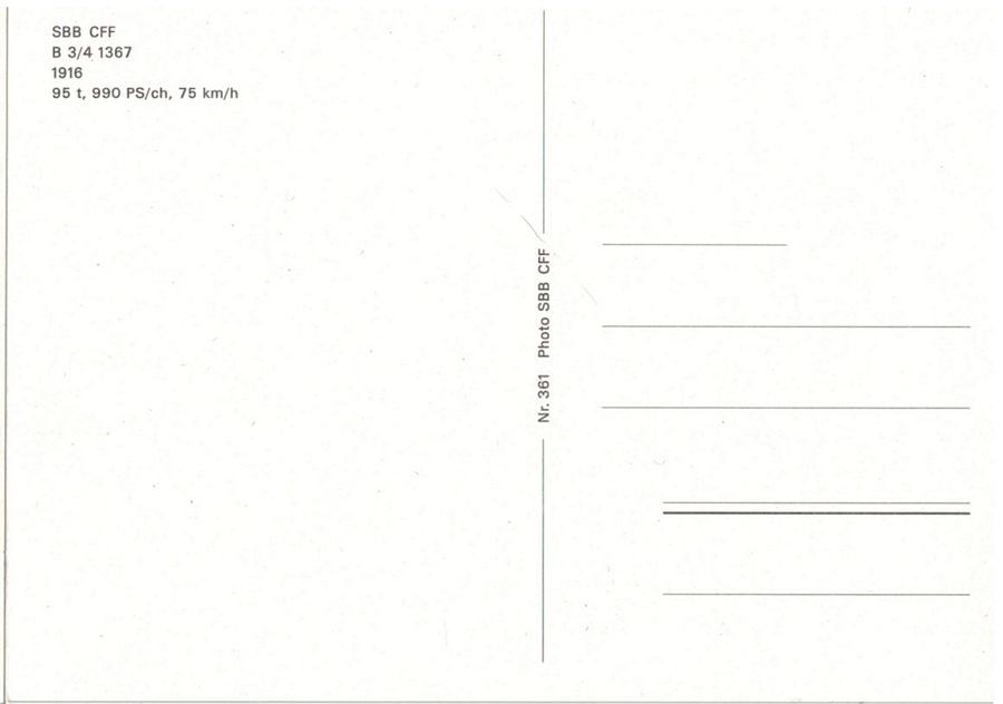 Cartoline postali: SBB B 3/4 1367 – Usato da Frauenfeld venduto da POML 1