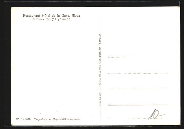 Cartoline postali: Rivaz, Ortspartie mit Strasse, Fliegerau – Usato da Berlin venduto da bartko-reher 1