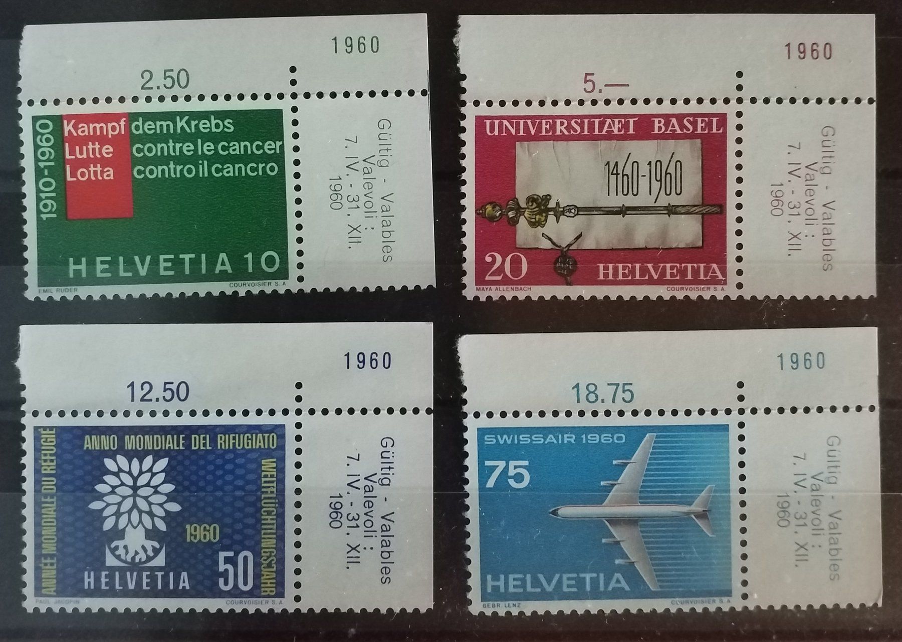 Alle Briefmarken: MA41)351-54, Webe- Gedenkmarken Eckrand postfrisch – Neu (gemäss Beschreibung) aus Baden von Eggi