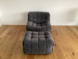 Ligne Roset Kashima 1er Sessel mit Hocker neuwertig