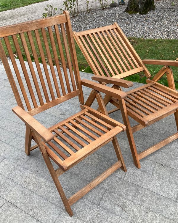 Gartenstühle, zwei Stück, verstellbare Rückenlehne, klappbar Kaufen