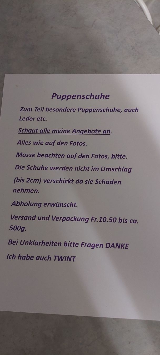 Bambole: Puppenschuhe  – Usato da Muri AG venduto da nindo1 6