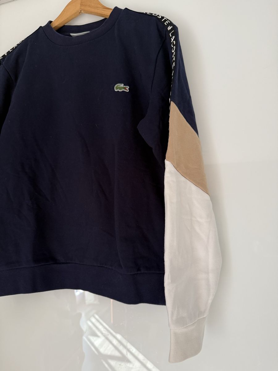 Lacoste Maglioni & Felpe: Pull Lacoste bleu marine logo bandes  – Usato da Monthey venduto da Joseph-29 2