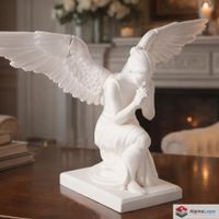 Kneeling Praying Angel Sculpture - 3D Printed