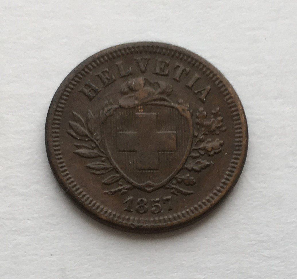 Tutti le monete: 1857 1 Rappen unz – Nuovo (secondo la descrizione) da Kirchberg SG venduto da Helveticus00