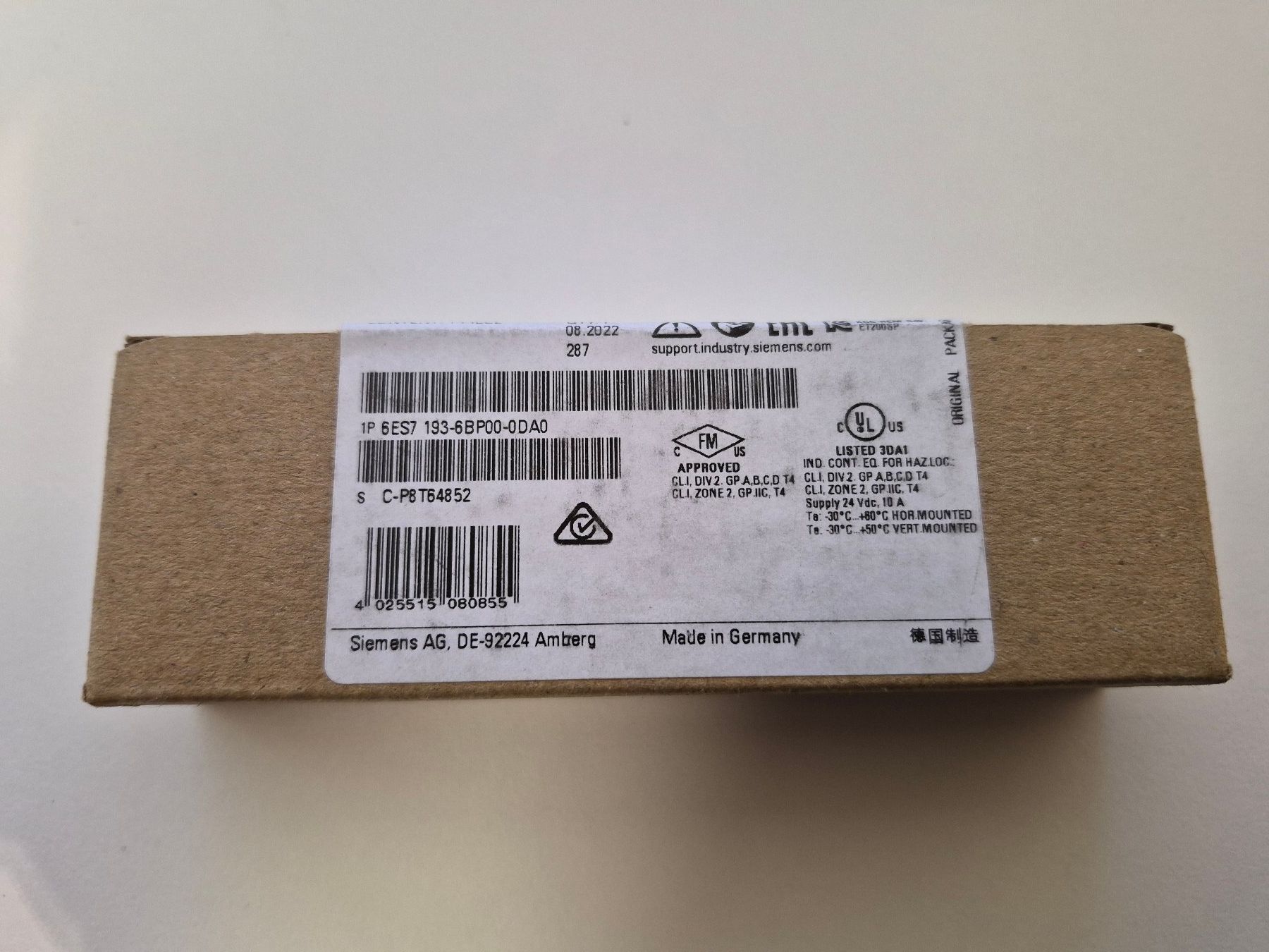 Siemens Componenti elettronici: ET200SP Baseunit Typ A0, Weiss, 6ES7 193 6BP00-0DA0 – Nuovo e nell'imballaggio originale da Rapperswil BE venduto da SF-15 1