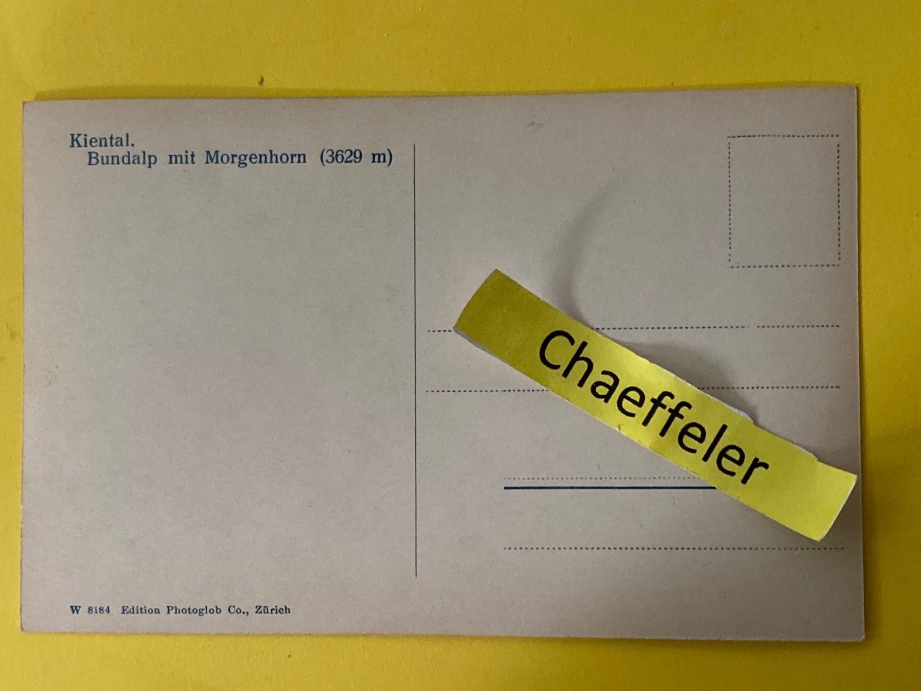 Cartoline postali: Kiental.  Bundalp mit Morgenhorn – Usato da Zürich venduto da Chaeffeler 1