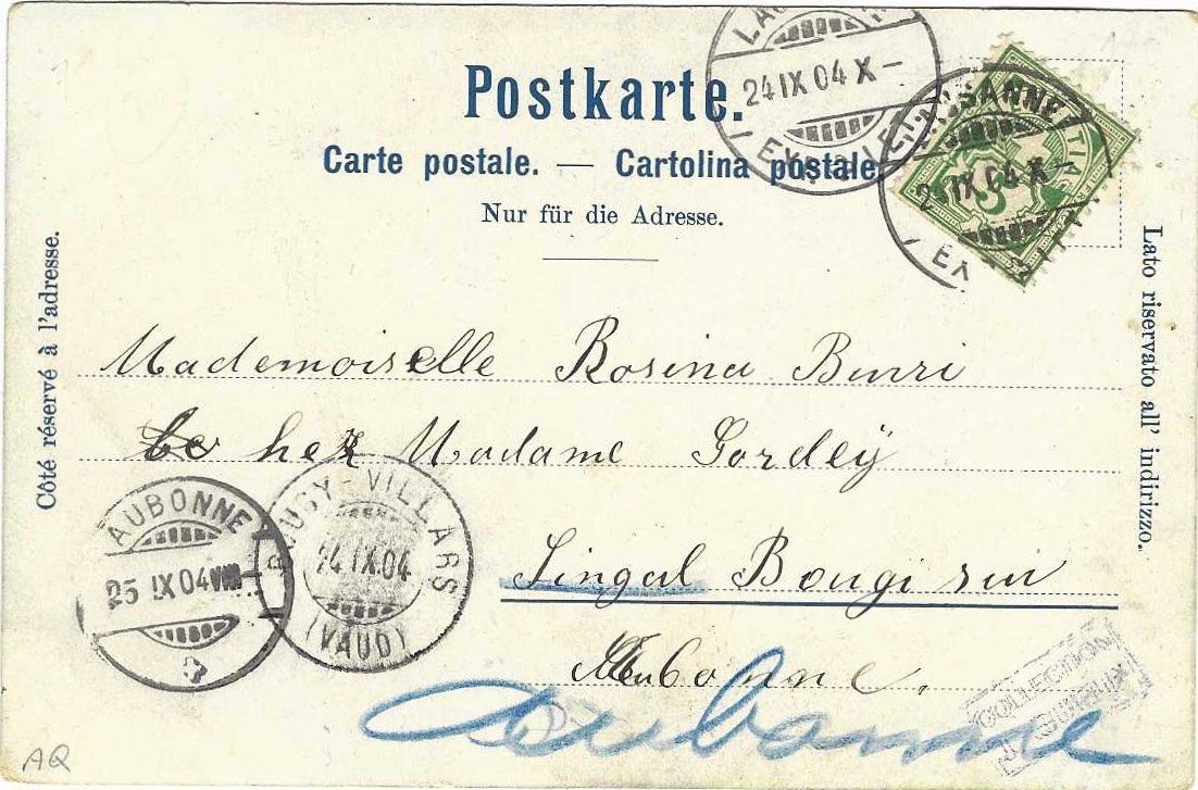 Cartoline postali: Killinger Les Avants et la Dent de Jaman 1904 – Usato da Brenles venduto da hello1063 1