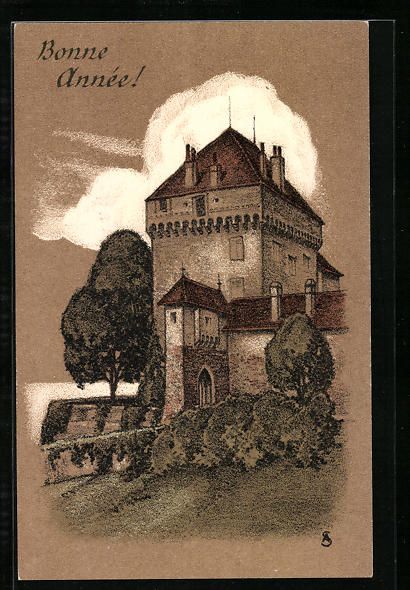 Cartoline postali: AK Montreux, Chateau du Chatelard – Usato da Berlin venduto da bartko-reher