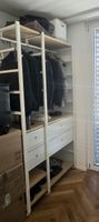 Garderobe Offen mit Schubladen und Tablaren Weiss