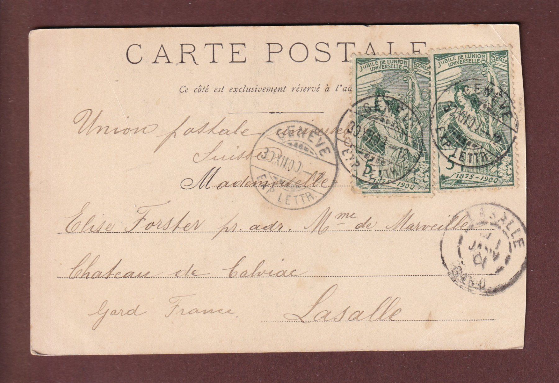 Ansichtskarten: GENEVE - Sentier de la Jonction - 1900 UPU // pli d'angle // – Gebraucht aus Pully von nicecards 1