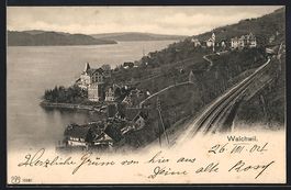 Walchwil, Teilansicht mit Bahnschienen a