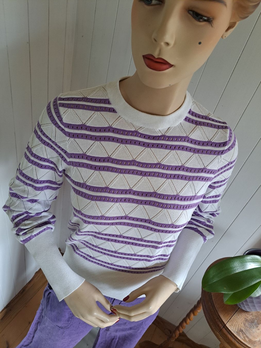 Esprit Maglioni & Felpe: EDC ESPRIT Feinstrick gestreift Pullover Pulli S 36 y2k lila – Usato da Mollis venduto da Fauchi99 6