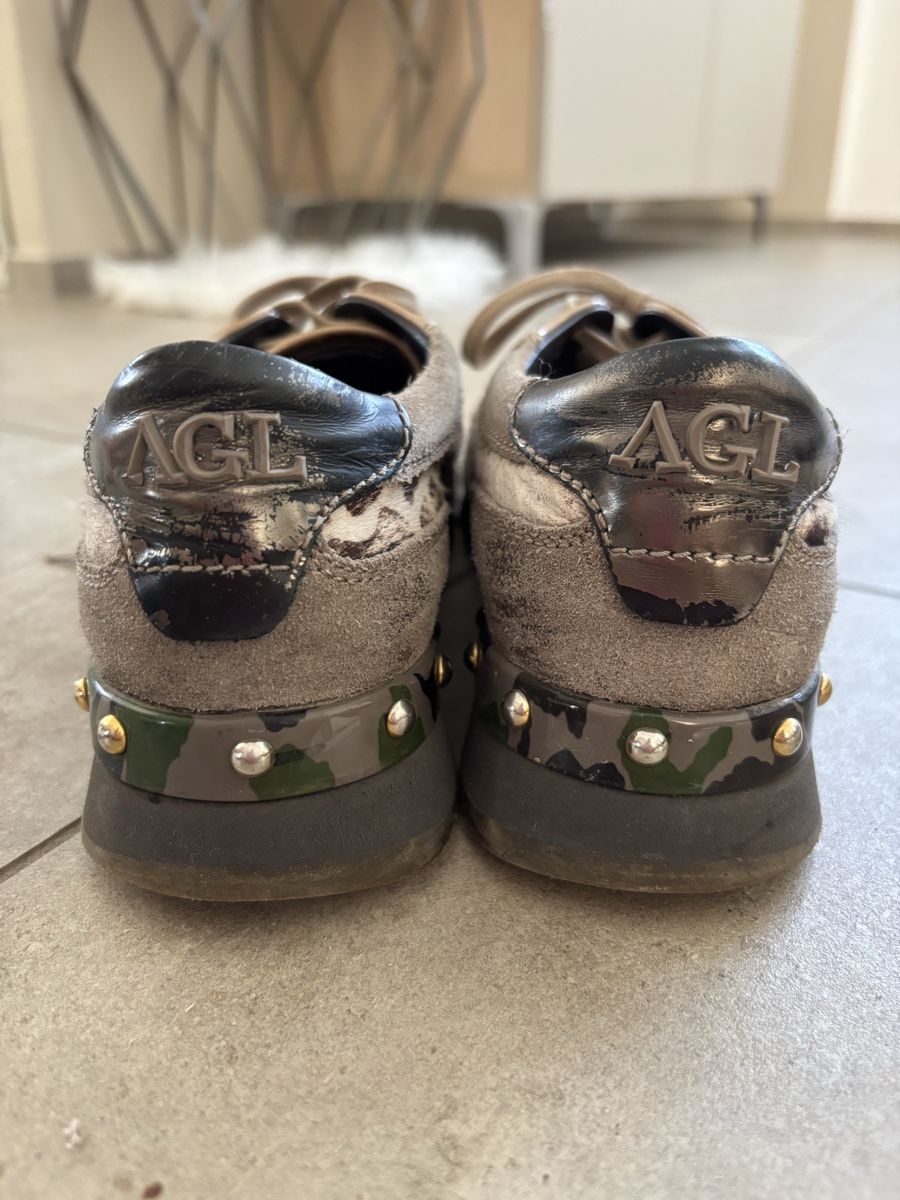 AGL Scarpe da donna: Baskets AGL, imprimé léopard, gris, argent, kaki – Usato da la chaux de fonds venduto da mar_2lnm 2