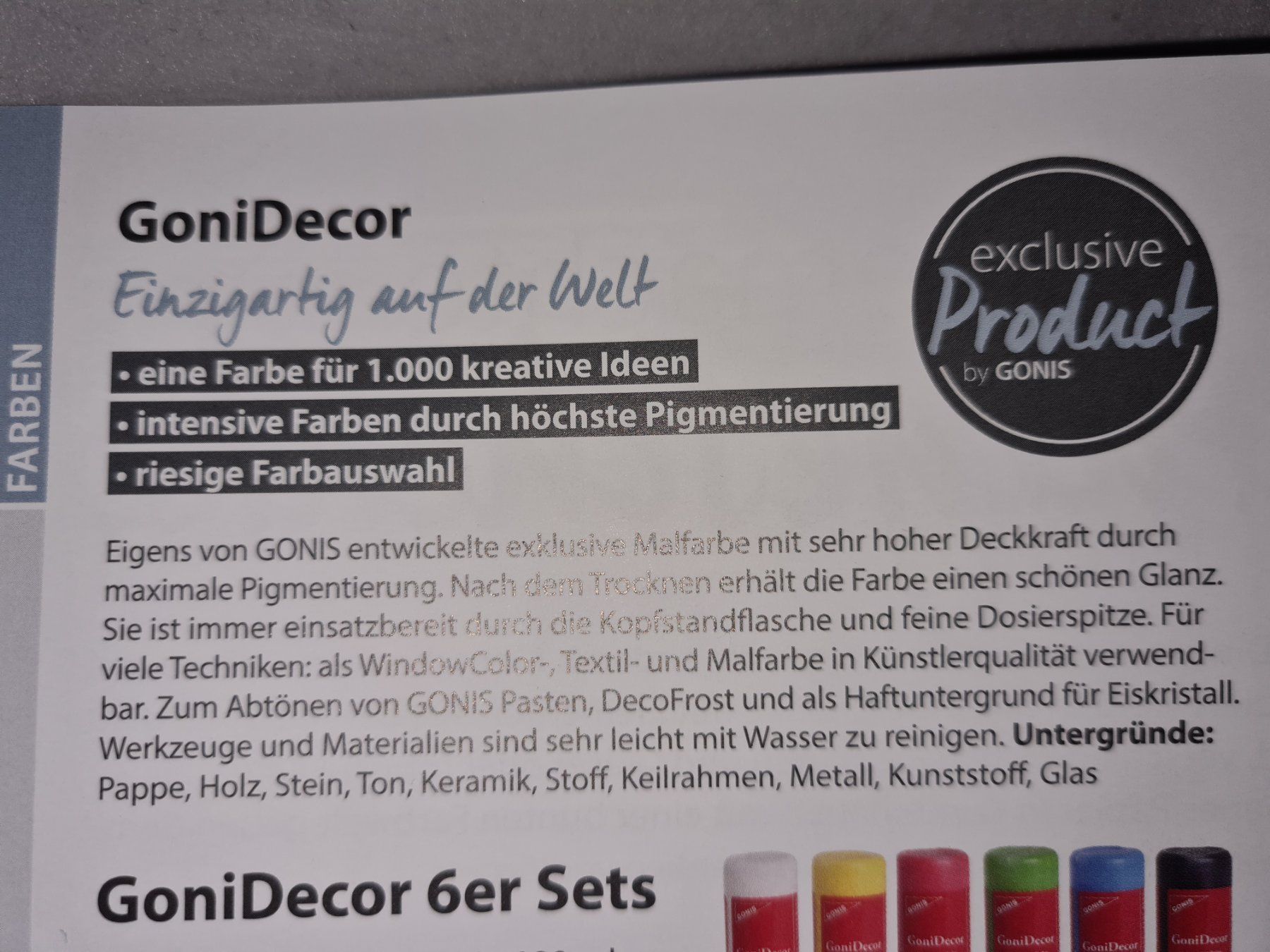 Farben: Gonis GoniDecor Mittelbraun 9072 NEU – Neu und originalverpackt aus Killwangen von KIANA08 1