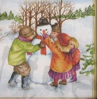 Serviette kinder mit schneemann (w228) 2Stk.