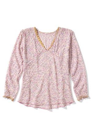 Edle Seide (Optik) Blusen Shirt Gr. M Rosé Blumenmuster