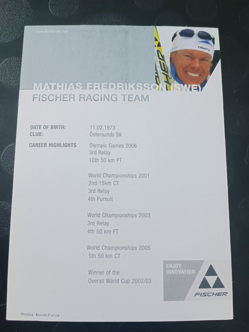 Autogramme: Mathias Fredriks - Olympia Bronze - SWE - handsigniert – Gebraucht aus Menziken von Artographs 1