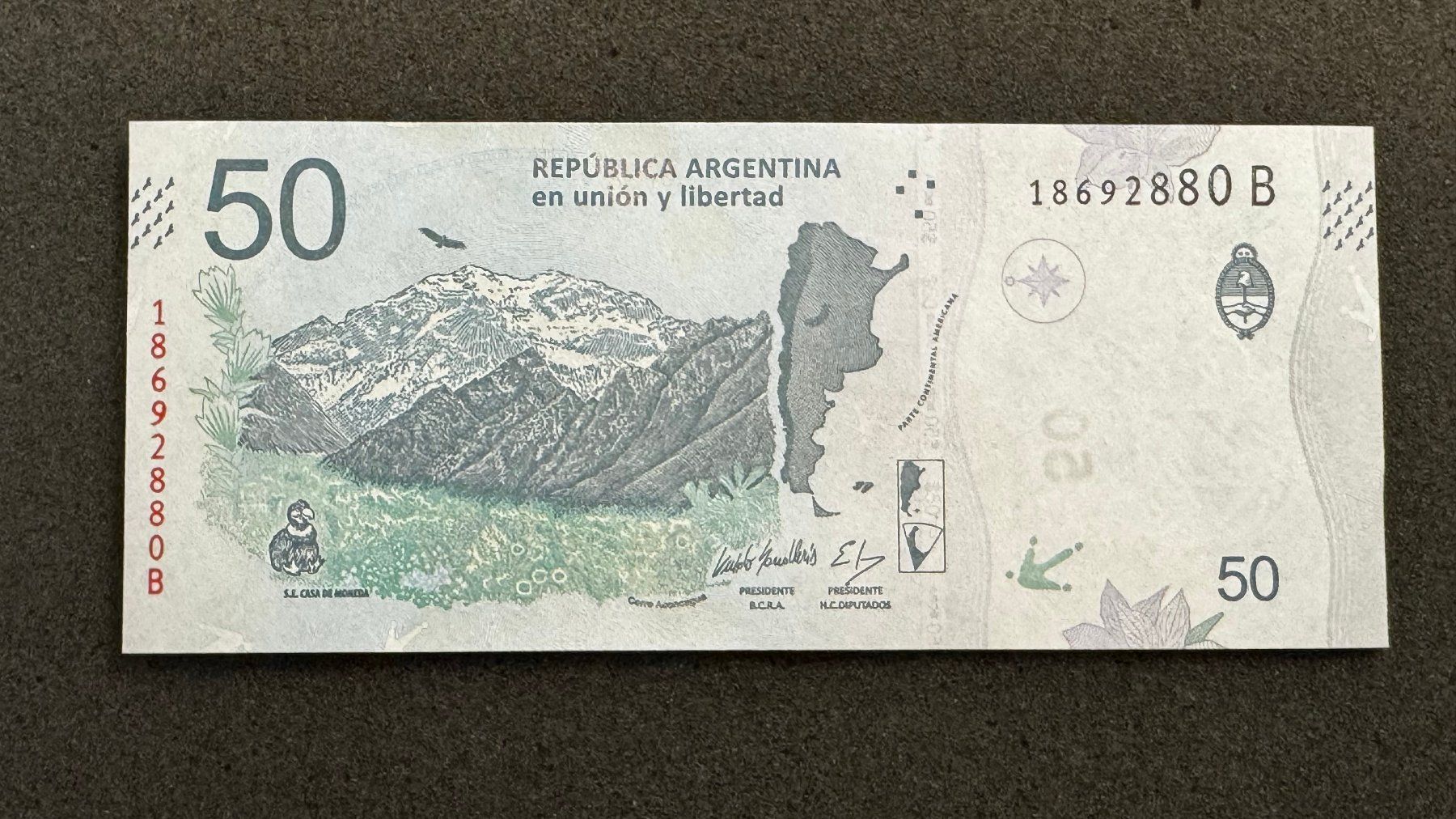 Banconote: 50 Pesos Banknote Argentinien 2018 UNC – Usato da Reitnau venduto da tb-muenzen 1