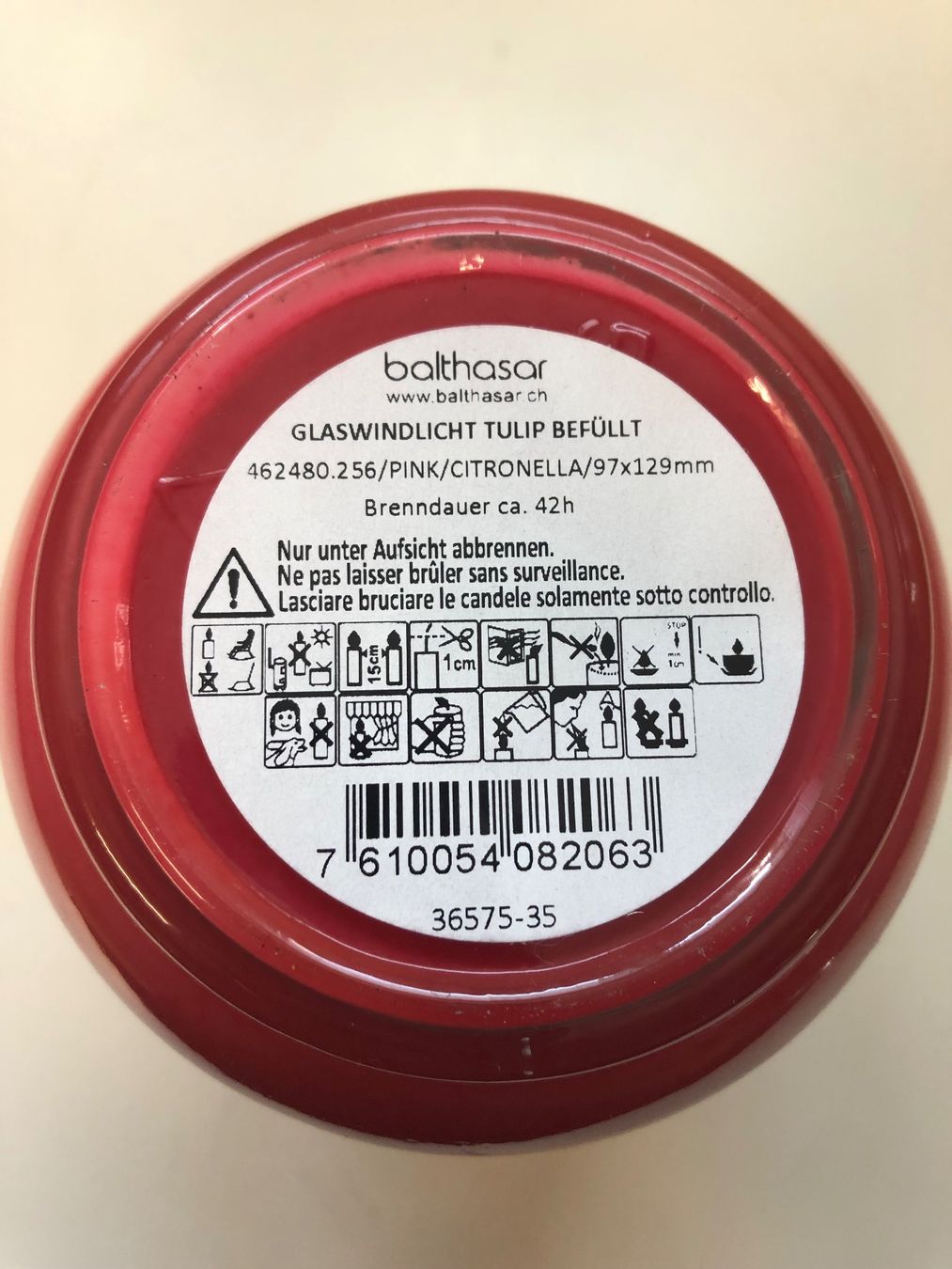 Candele: Kerze Glaswindlicht Tulip befüllt Citronella – Nuovo (secondo la descrizione) da Basel venduto da ampra2276 2