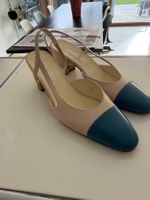 Chanel Slingback weiss hellblau 38.5
