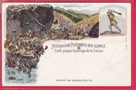 HISTORISCHE POSTKARTE DER SCHWEIZ,SCHLACHT AM MORGARTEN 1315