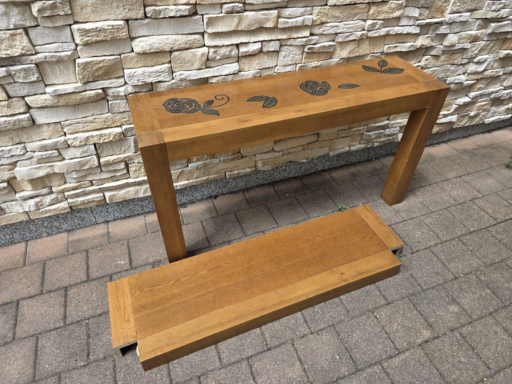 Tables: 2x Eichen Wandkonsole / Konsolentisch – D'occasion à Unterterzen par Jerommeke