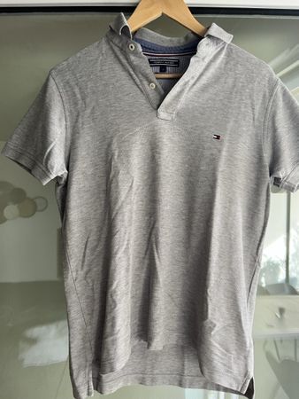 Tommy Hilfiger Poloshirt M Slim Fit grau Premium Pique