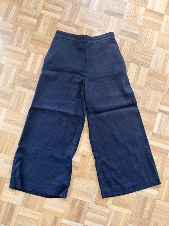 Schwarze Leinenhose von MNG, Gr. L