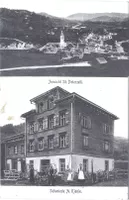 Ansicht St. Peterzell.  -  Schmiede A. Kienle.  (belebt)