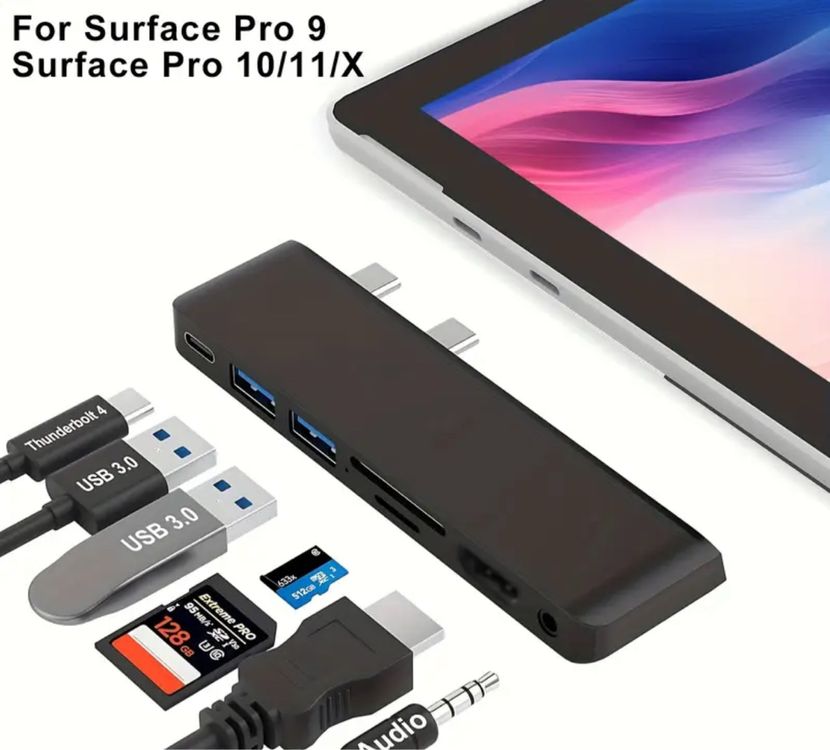 Neuwer 7in2 USB-C Hub für Surface Pro 9/10/11/X (Neu (gemäss ...