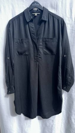 Oversize Bluse Hemd schwarz- neuwertig Gr. XS, S, M