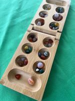 Brettspiel Kalaha oder Serata, klappbar. m. Halbedelsteinen