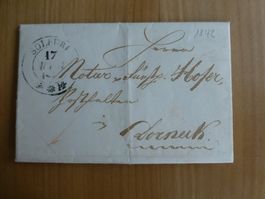 Solothurn nach Dorneck 16. April 1842/ Stempel SOLEURE