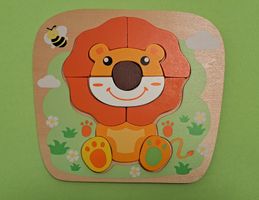 Holzpuzzle Löwe Steckpuzzle Tierpuzzle ab 12M+ (eco joueco)