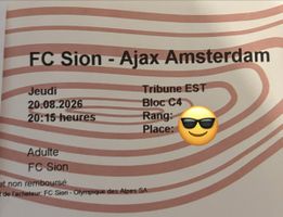 Sion Ajax Amsterdam Ticket 20.8.26