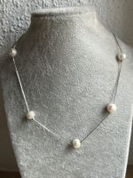 Perlenkette 5 mit Silberkette- Superelegant (40cm)