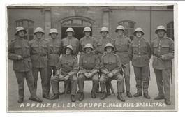 Militär - Kaserne Basel - Appenzeller-Gruppe - echte Foto-AK