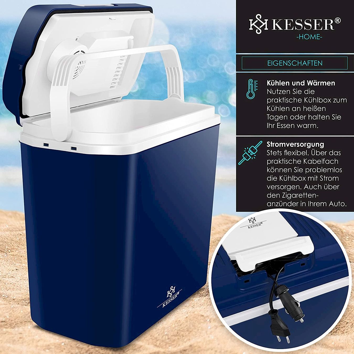 Frigoriferi & Refrigeratori: KESSER 24L Kühlbox 12V Navyblau – Nuovo e nell'imballaggio originale da Bottighofen venduto da zaap 1