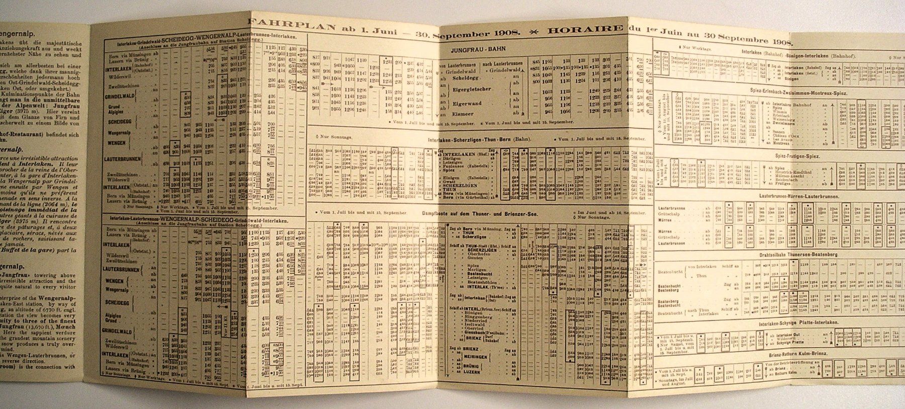 Dokumente: 1908, Prospekt & FahrPlan der WENGERNALPBAHN – Gebraucht aus Oberhofen am Thunersee von luuping99 1