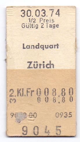 Biglietti: Billette Landquart - Zürich – Usato da Langenthal venduto da Sammlungs_aus
