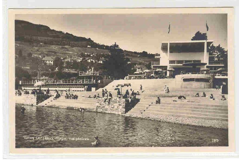 Cartoline postali: Vevey -Courseaux-Plage Schwimmbad +c1935 – Usato da Emmenbrücke venduto da teestube