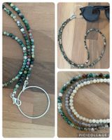 BRILLENKETTE wie La Loop | handmade | silber beige grün