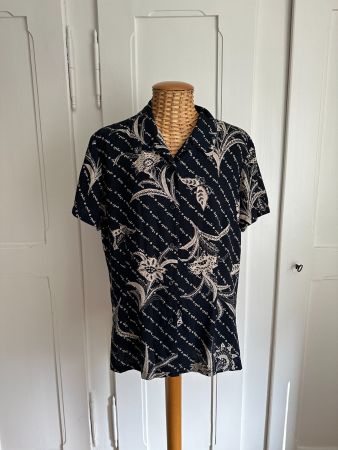 EMMA JAMES - Vintage Bluse schwarz-beige M