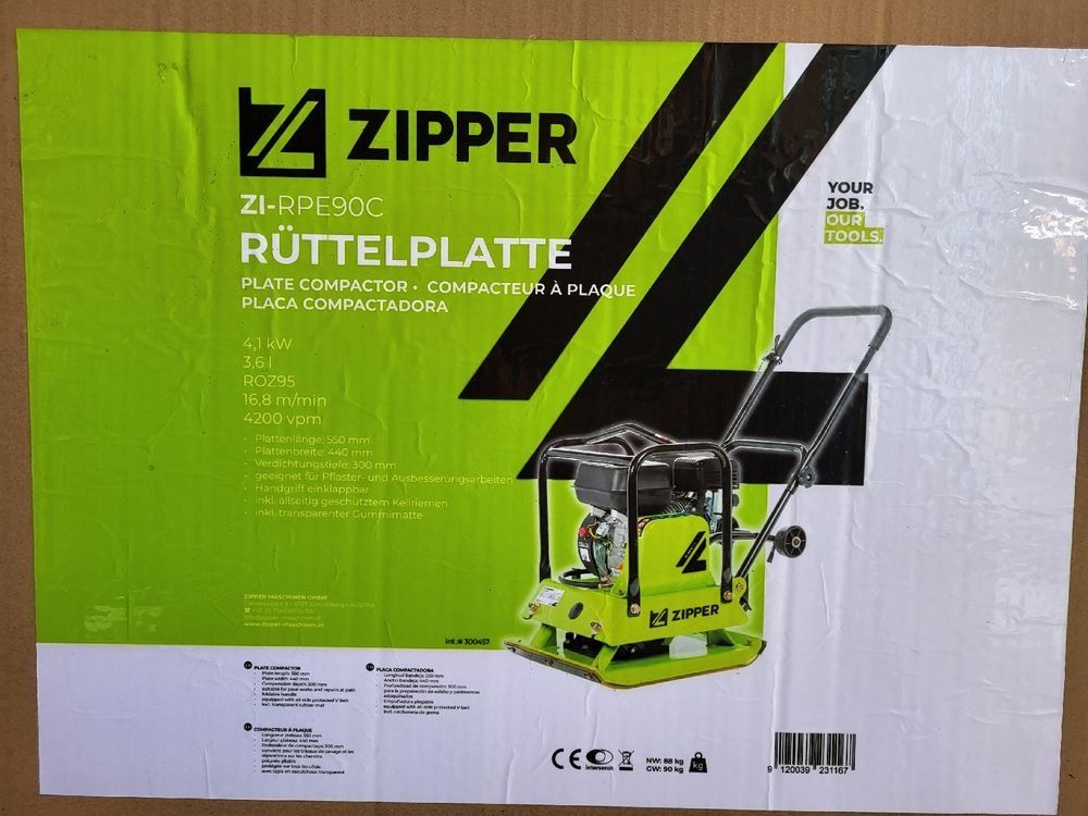 Tutte le macchine: Zipper ZI-RPE90C Rüttelplatte - nur einmal gebraucht – Usato da Oberarth venduto da atty 2