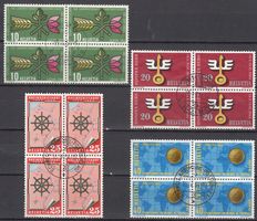 SBK 316 - 319 im 4er-Block gestempelt