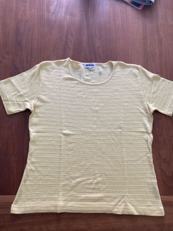 Kurzarm Strickshirt in gelb von Kofler Grösse L