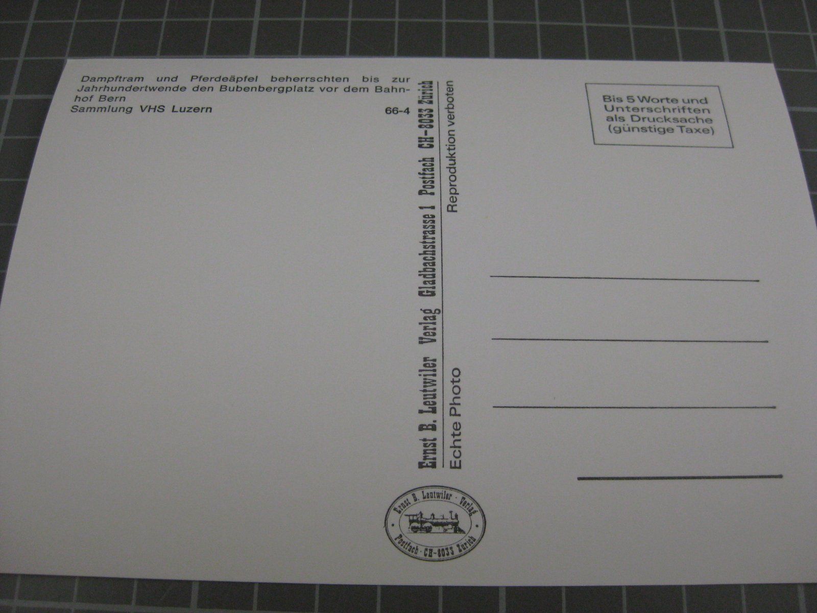 Cartoline postali: AK Bern Bubenbergplatz mit Dampftram – Usato da Malters venduto da Marosko 1
