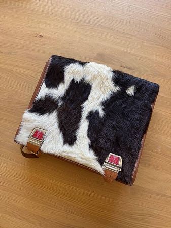 Schulthek / Rucksack: Vintage Kuhfell